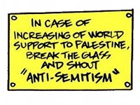 In case of increasing support to palestine shout 'Antisemitism!'